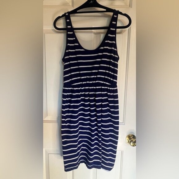 Old Navy Navy and White Striped Dress Sz Large ( Would fit Medium to small) - Picture 1 of 6